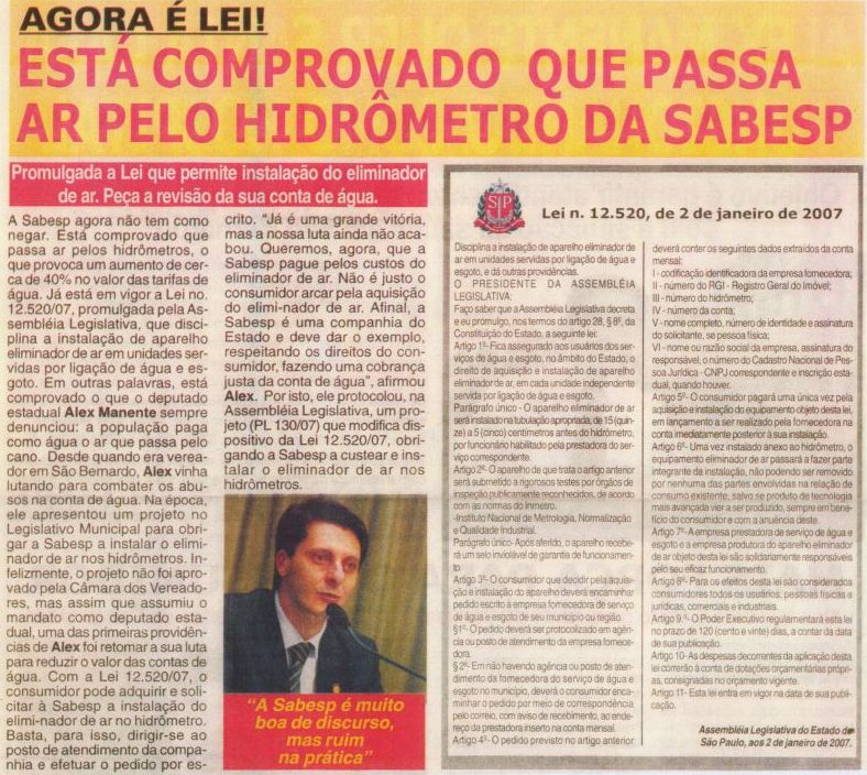 Reportagem sobre economia de água